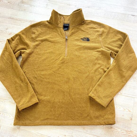 The North Face Men's Cap Rock Textured 1/4‎ Zip Fleece | Gold Size Large - Picture 1 of 7